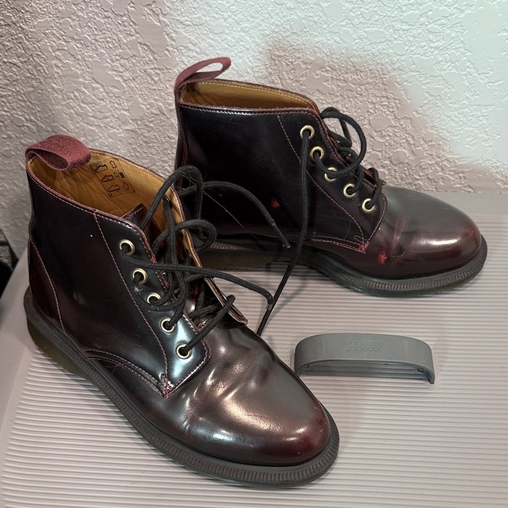 GUC Dr. Martens Cherry Red EMMELINE ARCADIA LACE UP BOOTS